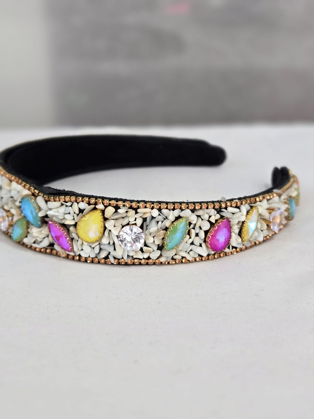 Multicolor Jeweled Embellished Headband for Women | Rhinestone Crystal Hair Acce